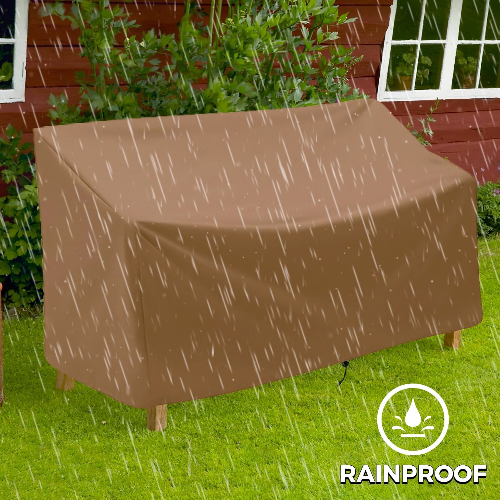 Outdoor Bench Cover, Waterproof Outdoor Patio Furniture Cover for 3-Seater Bench, Heavy-Duty Oxford Cloth Garden Sofa Chair Cover