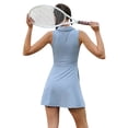 thumbnail image 2 of ZAXARRA Ensemble de Robe de Tennis pour Femmes, Mini Robe Sans Manches avec Shorts Tenue de Golf Athlétique d'Été, 2 of 6