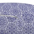 thumbnail image 3 of Indigo Pouf Cover with Zipper, Mandala Pattern Little Blooms with Hearts Russian Style Pattern Print, Soft Decorative Fabric Unstuffed Case, 30" W X 17.3" L, Indigo and White, by Ambesonne, 3 of 5