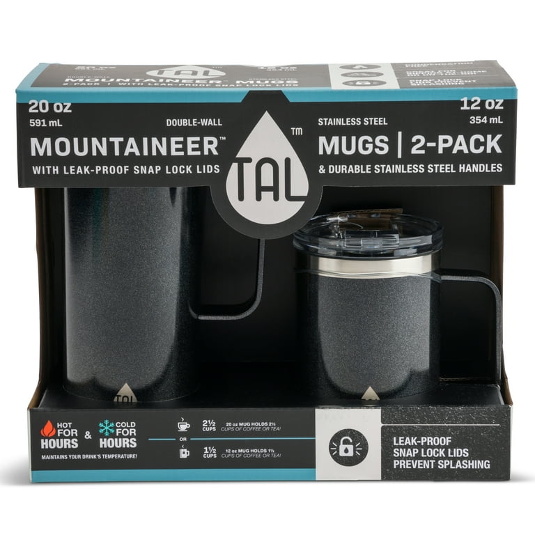TAL Stainless Steel Mountaineer Travel Mug 20 oz, Black