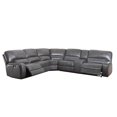 thumbnail image 1 of ACME Saul Faux Leather Sectional Sofa with 2 Reclining Seats in Gray, 1 of 2