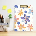 thumbnail image 2 of FORMRS Acrylic Clipboard with Low Profile Clip Standard A4 Letter Size, 12.5" x 9", Blue Retro Flower, 2 of 8