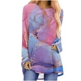 thumbnail image 1 of FAIWAD Tuniques à Manches Longues pour Femmes Col Rond Imprimé Tendance Grande Taille Chandail, 1 of 5