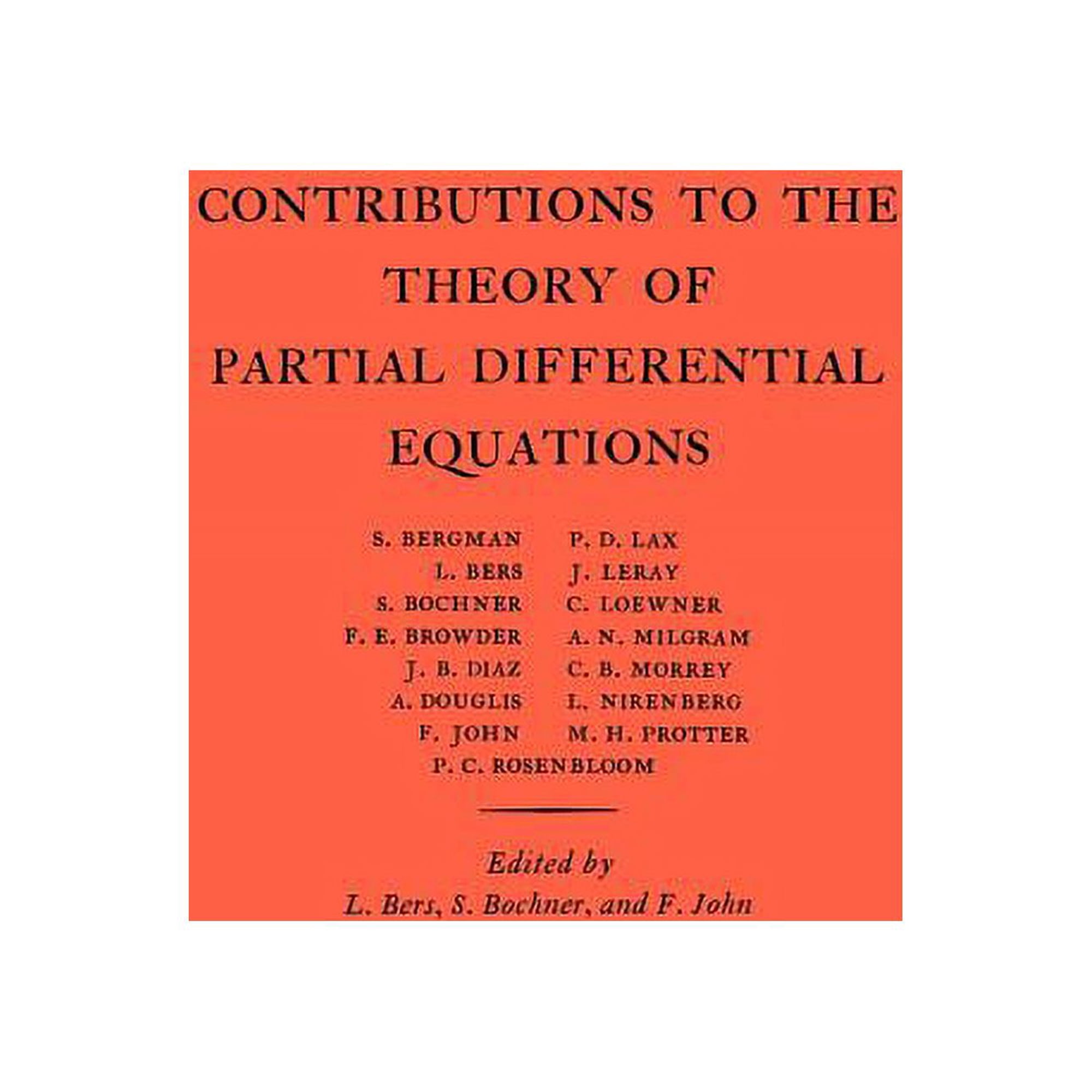 Annals of Mathematics Studies Contributions to the Theory of Partial Differential Equations Book 33 (Paperback)