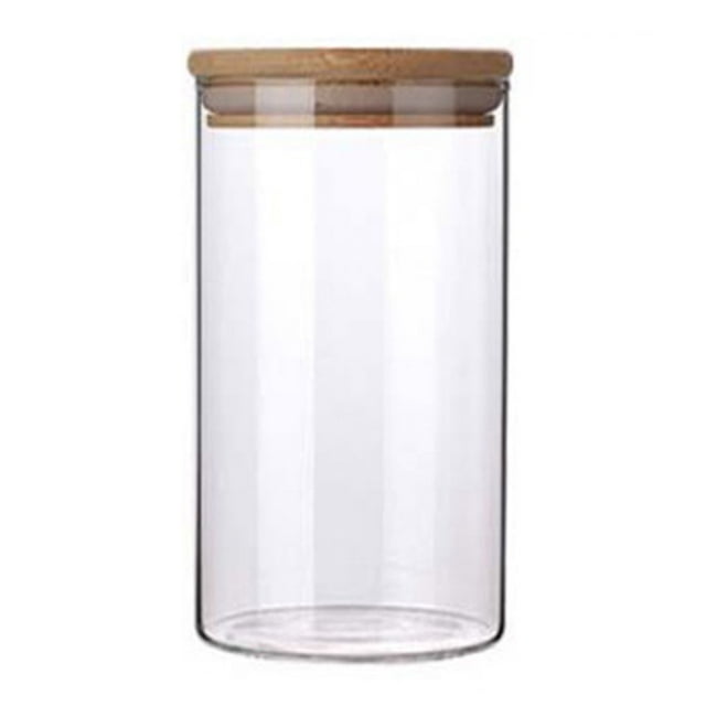 AMERTEER Transparent Clear High Cylinder Glass Sealed Kitchen Storage Bottle Jar with Lid Organization Container