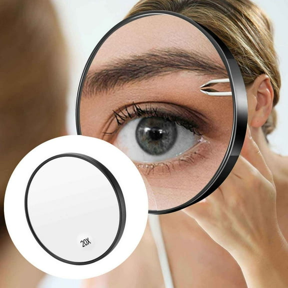 Travel Makeup Magnifying Glass 10x 20x 30x Suction Cup Mirror with LED Lights Portable Compact for Precision Application