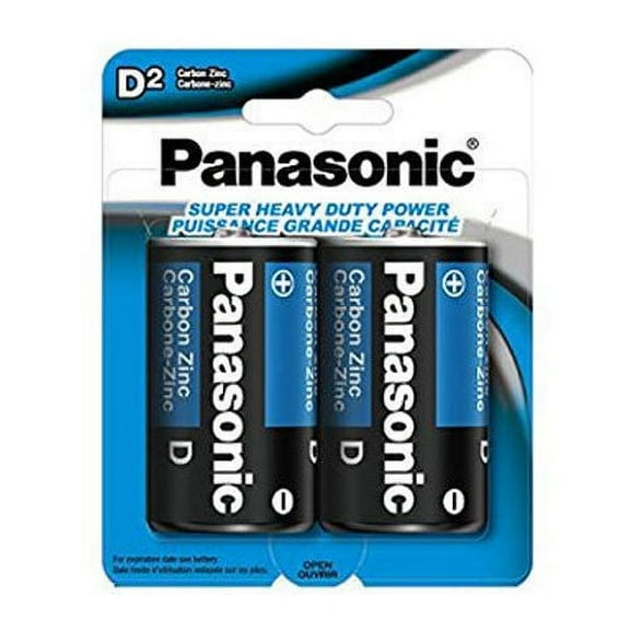 Panasonic "D" Size "D" Battery Batteries Super Heavy Duty Power Zinc Carbon 2PCS