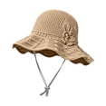 thumbnail image 4 of VOUZZA Sun Hat Womens Summer Knit Solid Color Flower Soft Foldable Wide Brim Beach Bucket Cap, 4 of 6