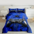 thumbnail image 2 of Manfei Teen Boys Gaming Full Size Comforter Sets, Blue Black Bedding Comforter Set, Boho Spider Bedding Sets, Video Game Theme Bedroom Decor, 3-Piece Reversible, 2 of 8