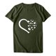 thumbnail image 4 of ICHUANYI Clearance Women Girls Plus Size Sunflower Print Tees Short Sleeve T Shirt Blouse Tops(Army Green, XXL) ICHUANYI WER2023081202517, 4 of 8
