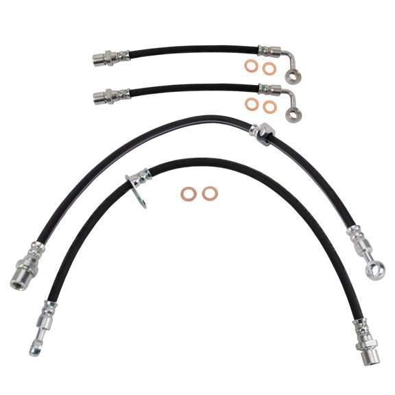 TRQ Brake Hose Set Fits 2003-2006 Subaru Baja 1999-2001 Legacy 2000-2004 Outback