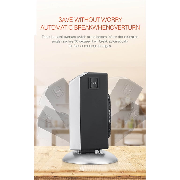 Camkey Portable Electric Space Heater 400W/900W Safe and Quiet Ceramic  Heater Fan, 2 Modes Heat Up 200 Square Feet for Indoor Use, Silver -  Walmart.com