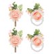 thumbnail image 1 of Conjunto de Corsage y Boutonnieres Uxcell, Pulsera de Flor para Boda, Banda de Muñeca Rosa Oscura, 4 Piezas, 1 of 7