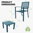 thumbnail image 2 of 3 Piece Outdoor Patio Table and Chairs Set Small Bistro Table and Chairs Set of 2 Coffee Table Balcony Furniture Sets for Apartments Outside Bistro Dining Sets for Backyard/Porch/Deck/Pool (Blue), 2 of 7