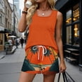 thumbnail image 4 of Two Piece Sets for Women Sleeveless Shirts & Wide Leg Shorts Square Neck Beach Vacation 2026 Lounge Sets, 4 of 5
