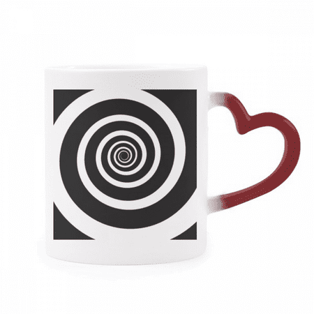 

Illusion Line Repeat Spiral Heat Sensitive Mug Red Color Changing Stoneware Cup