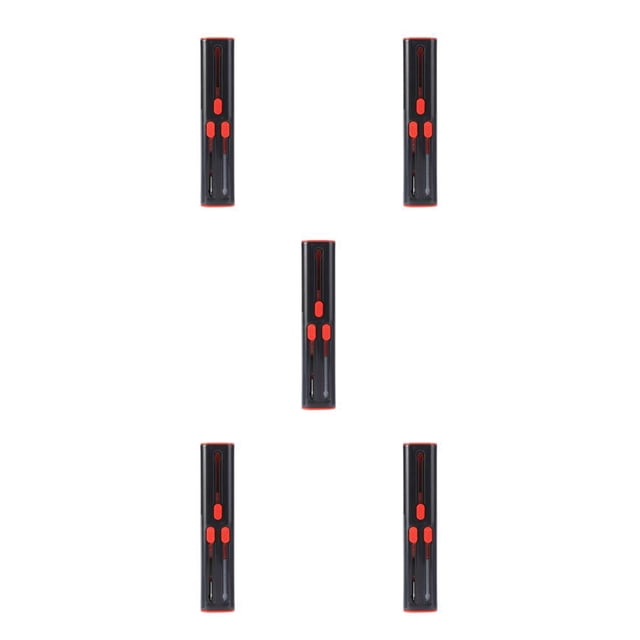 sweethay Bolígrafo de limpieza de auriculares compatible con Bluetooth Micrófono de 4 cabezas Cámara Tableta Auriculares Auriculares Cepillo negro rojo 5piezas