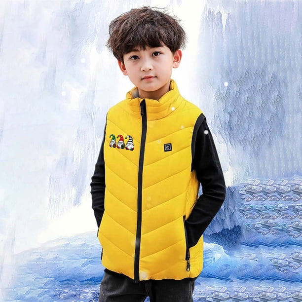 Camiseta de tirantes con cuello alto y estampado de moda, ropa inteligente con calefacción a temperatura constante para niños y niñas.