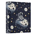 thumbnail image 6 of Dailycode Cartoon Astronaut on Moon Hardcover 3 Ring Binder 1.5 Inch Ring Decorative Binder Organizer for Home School Office, 6 of 6