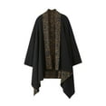 thumbnail image 1 of Cárdigan de hombre de mezcla de algodón, informal, étnico, con dobladillo irregular, cárdigan ligero Negro, 1 of 8
