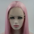 thumbnail image 4 of Unique Bargains Lace Front Wigs Heat Resistant Long Hair for Women Pink, 4 of 8