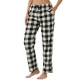 thumbnail image 2 of YUSHOW Women Fleece Pajama Pants Comfy Buffalo Plaid Pjs Bottoms with Pockets, Gray Plaid, S, 2 of 7