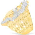 thumbnail image 3 of Floreo 10k Yellow Gold 29mm Jesus Face Two-Tone CZ Praying Hands Men's Ring, Sizes 5 - 13, 3 of 5
