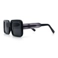 thumbnail image 6 of Womens Polarized Mod Rectangle Minimal Vintage Vibe Hipster Sunglasses All Black, 6 of 8