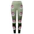 thumbnail image 4 of MKLEKYY Leggings Leggings para mujer Leggings para hacer ejercicio Pantalones con estampado navideño de bloques de color Leggings suaves y elásticos 4312, 4 of 4