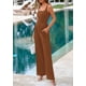 thumbnail image 4 of Mono PRETTYGARDEN de verano sin mangas para mujer, color marrón, 4 of 9