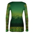 thumbnail image 6 of ASDFVBKG Womens St Patrick's Day Tops Fashion Crew Neck Basic Long Sleeve Rib Fitted Shirts Ribbed Knit Shamrock Comfortable Pullover Tops Beige XL, 6 of 6