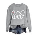 thumbnail image 2 of Meichang Chandail en Molleton de la Saint-Valentin pour Femmes, Col Rond, Graphique Cœur d'Amour, Coupe Ample, Manches Longues, Mignon, 2 of 4
