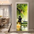 thumbnail image 3 of 3D Green Bamboo Landscape Door Sticker Peel and Stick Door Wraps Wall Murals Decals Self, 3 of 7