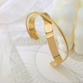 thumbnail image 4 of Ziurtnc Glossy Metal Cuff Bangle Double Layer Geometric Irregular Cross Ripple Opening Jewelry Bangle Women Girls Party Jewelry, 4 of 7