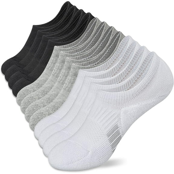 No Show Socks Womens Athletic Cushion Ankle Footies Low Cut Socks 5-6 Pairs