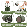 thumbnail image 3 of Termo De Acero Inox Botella De Agua Térmica Portátil 1000ml Xtellar verde, 3 of 3