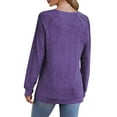 thumbnail image 5 of XuJwPNcy Women's Long Sleeve Shirts Fall Tops Dressy Casual Blouses Pleated Round Neck Work Loose Tunic Tops, 5 of 7