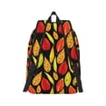 thumbnail image 2 of Naloa Autumn With Leaves Canvas Backpack for Men Women Rucksack Casual Travel Daypack College Tote Satchel Bookbag for Teens-Small, 2 of 7