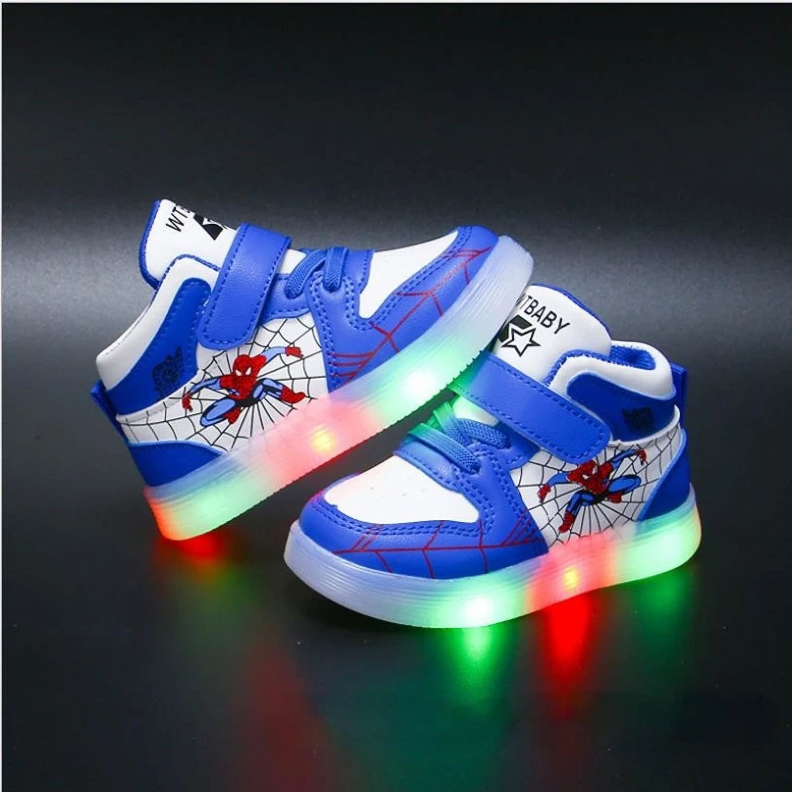 Disney Children s Led Light Shoes Fashion Aoger Spiderman Boys Sneakers Girls Cartton Casual Shoes Breathable Kids Sport Shoes Walmart