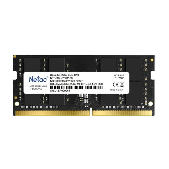 Nouveau Netac 8GB DDR4 Ram 3200MHz Ordinateur Portable Mémoire Ram PC4-3200 1.2V CL22 260-Pin So-Dim