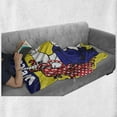 thumbnail image 6 of Unicorn Soft Flannel Fleece Blanket, Feminist Unicorn Famous Gesture on Polka Dots Setting Strength Humor Image Artwork, Cozy Plush for Indoor and Outdoor Use, 60" x 80", Multicolor, by Ambesonne, 6 of 6