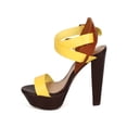 thumbnail image 4 of Breckelles CF99 Women Multicolor Open Toe Cross Ankle Strap Chunky Heel, 4 of 6