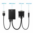 thumbnail image 2 of VGA to HDMI Converter Cable 1080P HD Adapter with 3.5mm Audio Cable for HDTV PC Laptop TV, Black, 2 of 8