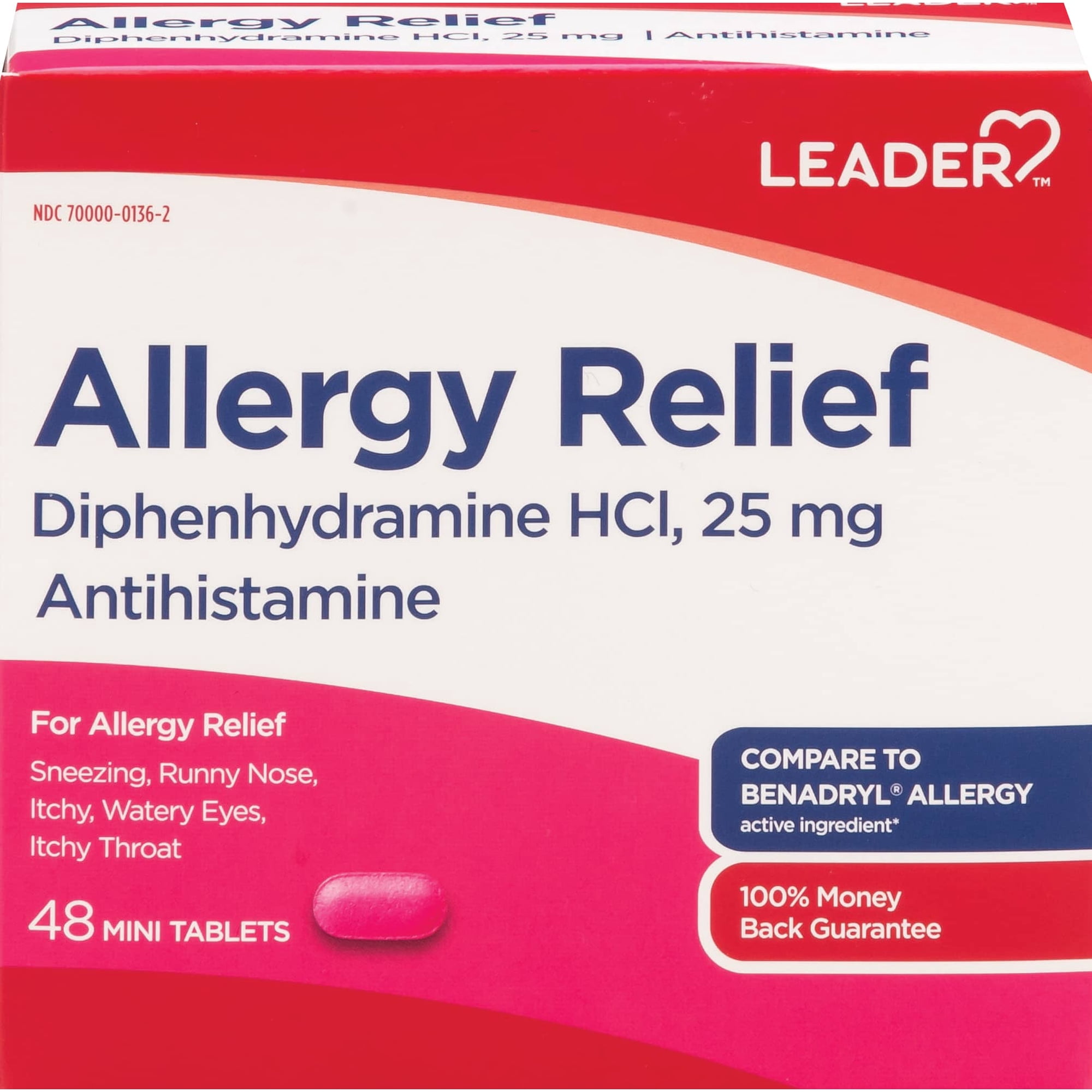 Leader Allergy Relief MiniTabs, 48 COUNT