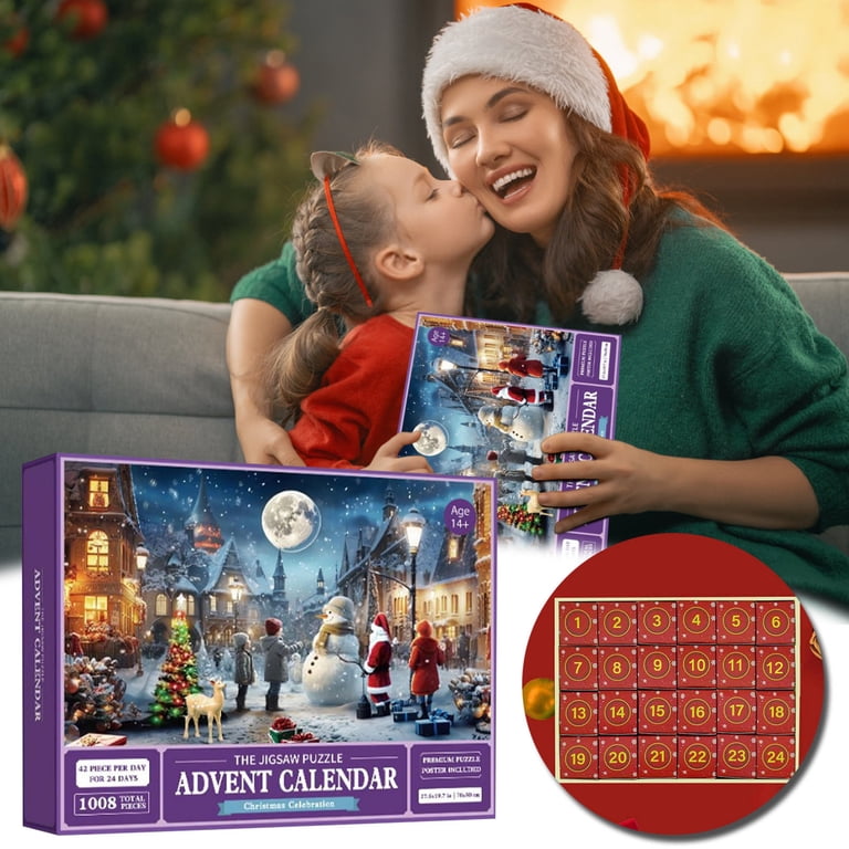 2024 Christmas Pets Advent Calendar Jigsaw Puzzle - 1008 Pieces, 24 Days, With Bonus Poster