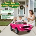 thumbnail image 5 of Joyracer Shelby GT350 Ride ons, 4WD 24 Volt Ride on Toys for Kids, 2 Seats Electric Car with Remote Control, Ride on Cars, Toy Gift with LED Lights, Music, Horn, Bluetooth, USB, Pink, 5 of 13