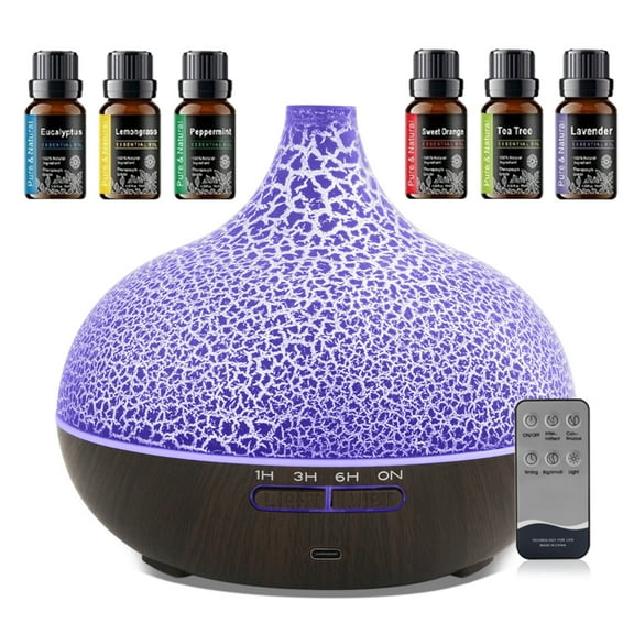 550ml Ultrasonic Aromatherapy Diffuser  Crack Design  Auto Shut Off  Quiet for Home  Office  Spa