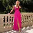 thumbnail image 1 of Women's Summer Solid Color Sexy Strap Open Dress with Large Openings, 1 of 6