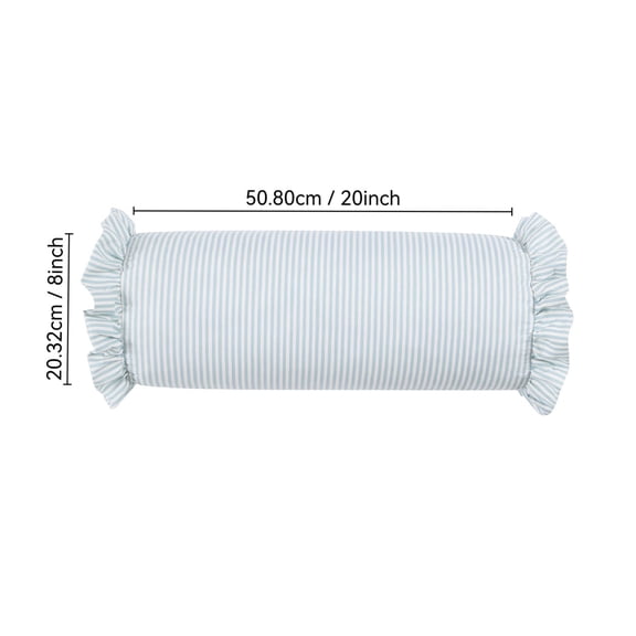 JHyouerji Striped Pillow 8x20 Inch Hidden Zipper Washable Cover Neck Lumbar Support Light Blue Pillow for Bed Sofa Decor