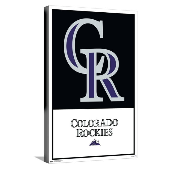 MLB Colorado Rockies - Logo 22 Canvas Wall Poster, 14.725" x 22.375"